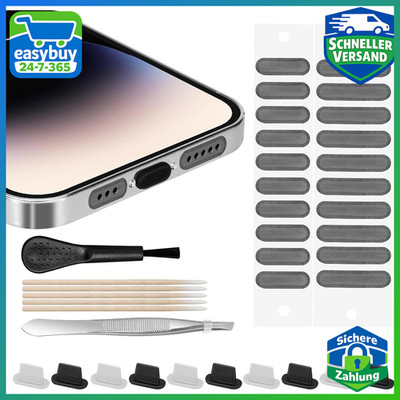 Staubschutzstecker Anti-Staub für iPhone USB-Typ-C Lautsprecher Aufkleber