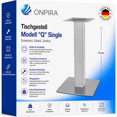 EDELSTAHL Tischgestell Doppeltischfuß Bistrotisch Tischbein Tisch Gastro ONPIRA 