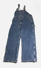Dickies Bib Overalls Mens 40x32 Blue Denim Workwear Carpenter 100 Cotton