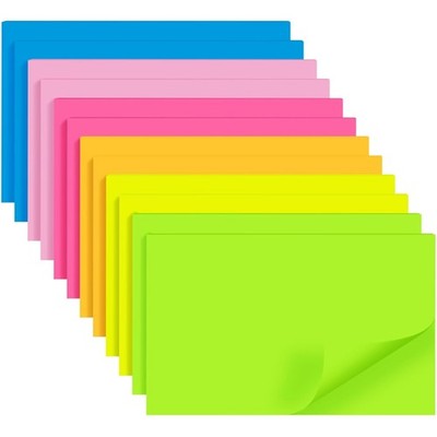 12 pads of sticky notes 76 x 127 mm, 6 brilliant colours, easy to write on, t...