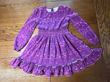 Matilda Jane Apple Cider Lap Dress Girls Choose Your Own Path Leaves Size 6