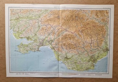 BARTHOLOMEW Revised Half-Inch Large Scale Regional Map of South Wales (1950)