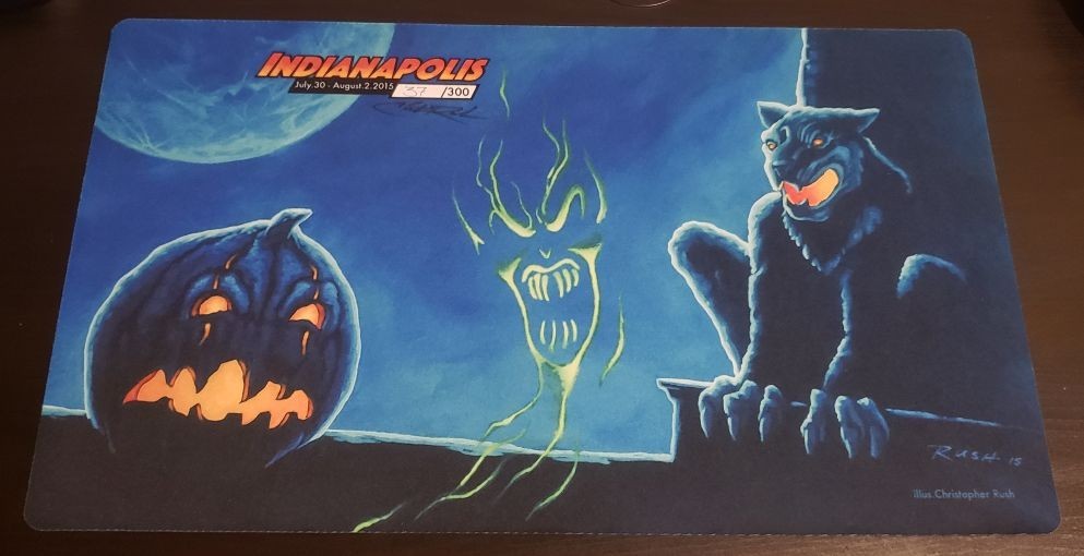 Indianapolis Gen con playmat hand signed by artist Christopher Rush limited 300