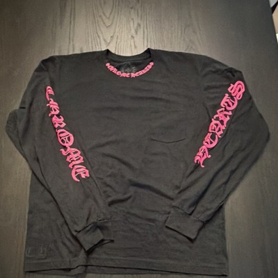 Chrome Hearts Black Pink Logo Graphic Print Long Sleeve Jersey T-Shirt