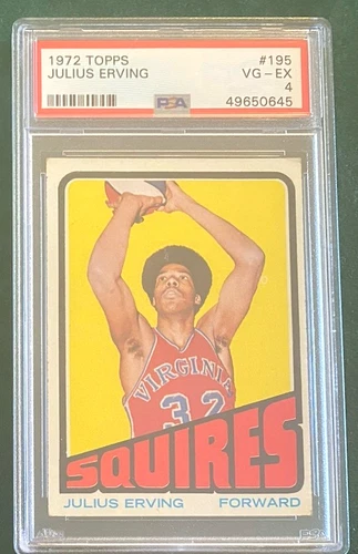 1972 TOPPS Julius Erving ( VIRGINIA SQUIRES ) PSA 4 Rookie Card RC #195