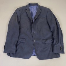 John Varvatos Blazer Jacket Mens Size 46R / L USA Navy Blue Made Canada Flawed 