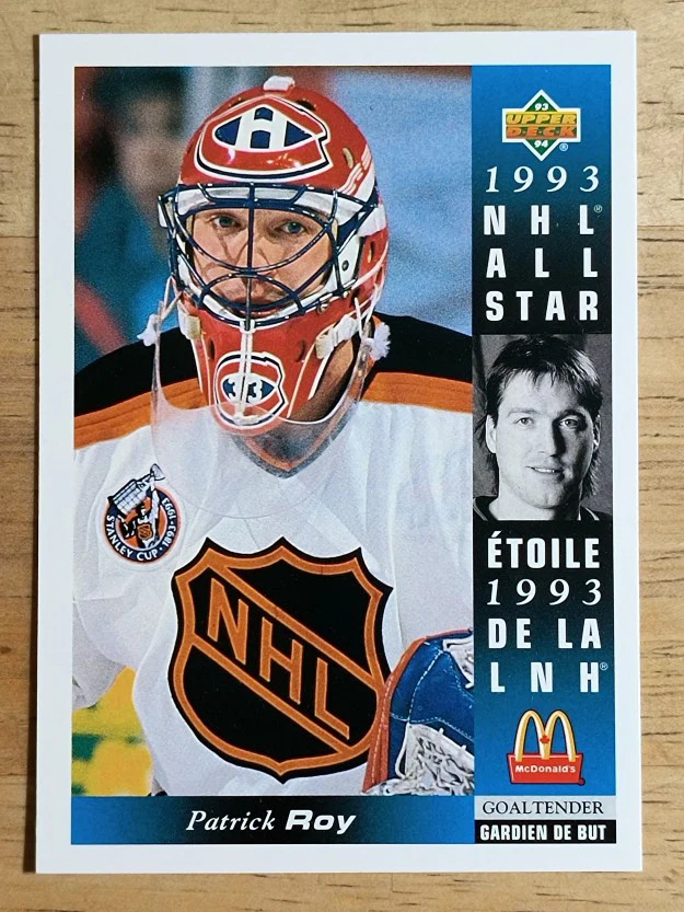 1993-94 McDonald's Upper Deck #23 Patrick Roy MID GRADE