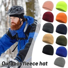 Men Winter Beanie Fleece Hat Sports OutdoorCycling Thermal Ski Running New F9P7