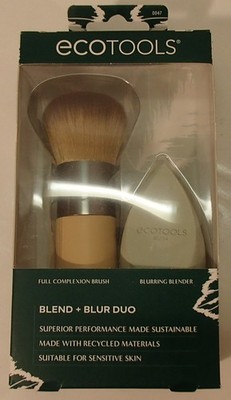 EcoTools Blend + Blur Duo Makeup Brush and Sponge Blender, 2 Piece Set