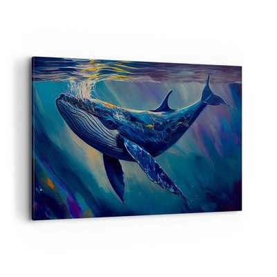 Wandbilder 120x80cm Leinwandbild Wal Ozean Unterwasser Groß XXL Bilder Wanddeko