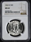 1963 Franklin Half Dollar NGC MS64