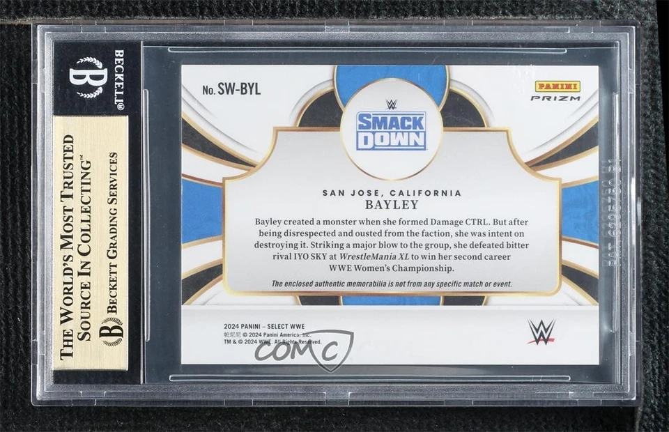 2024 Panini Select WWE Selective Swatches Bayley #SW-BYL BGS 9.5 GEM MINT - Image 2 of 2