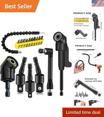 Ultimate 17-Piece Flexible Drill Kit with Rotating Adapters for Precision Work