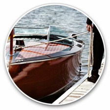 2 x Vinyl Stickers 30cm - Vintage Wooden Speed Boat Cool Gift #2260
