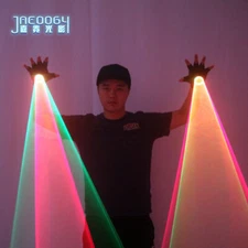 DJ Dancer LED Rotating Laser Light Gloves Lighting Stage Show Glow Gloves