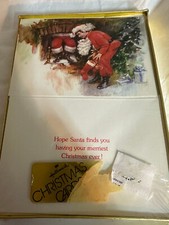 VINTAGE HALLMARK SANTA CHRISTMAS CARDS located dalbx 10