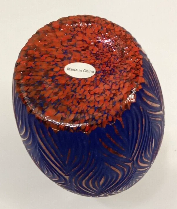 Cyan Design 10031 Fused Groove Glass Table Vase 17.25" H x 6.25" D  Blue / Red - Image 4 of 4