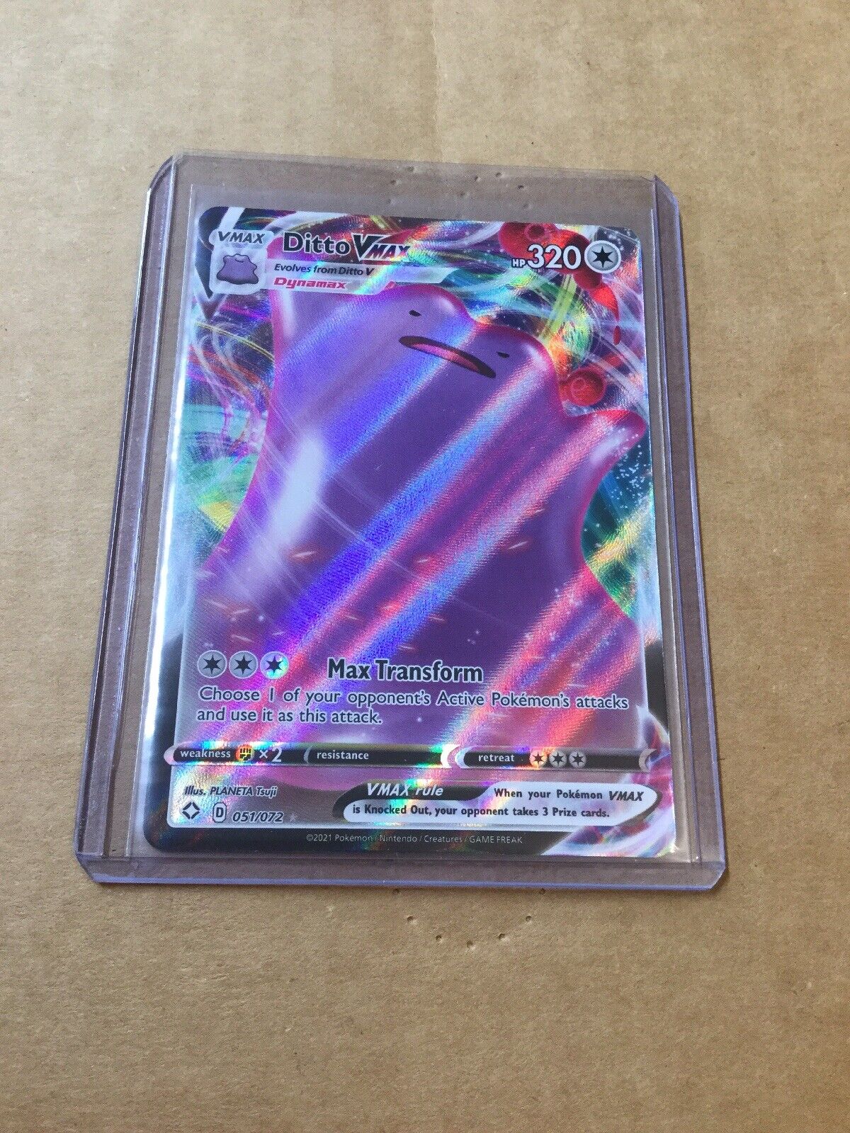 Pokemon Shining Fates Ditto VMAX Full Art Holo Rare 051/072