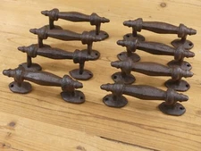 8 HANDLES RUSTIC CAST IRON ANTIQUE STYLE BARN GATE PULLS DRAWER DOOR SHED FENCE