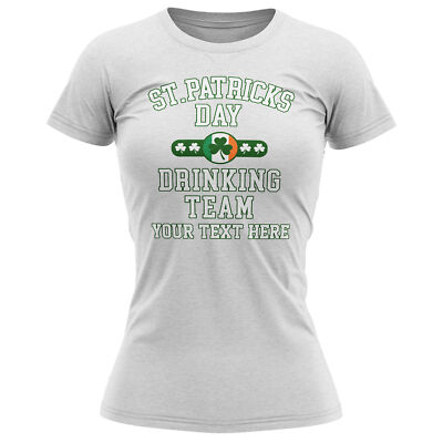 Personalisiertes St Patricks Day Damen T-Shirt Trinken Team Shirt Her Paddys He...