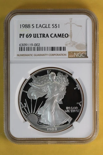 1988-S PROOF Silver Eagle NGC PF-69 Ultra Cameo 3N5Y