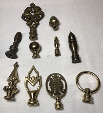 Vtg Lamp Finial Cast Brass Light Fixture Hobby Art Parts Lot Set 10 Pieces #H36