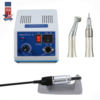 Dental Polishing Marathon Electric Micromotor w/ Contra Angle Straight Handpiece