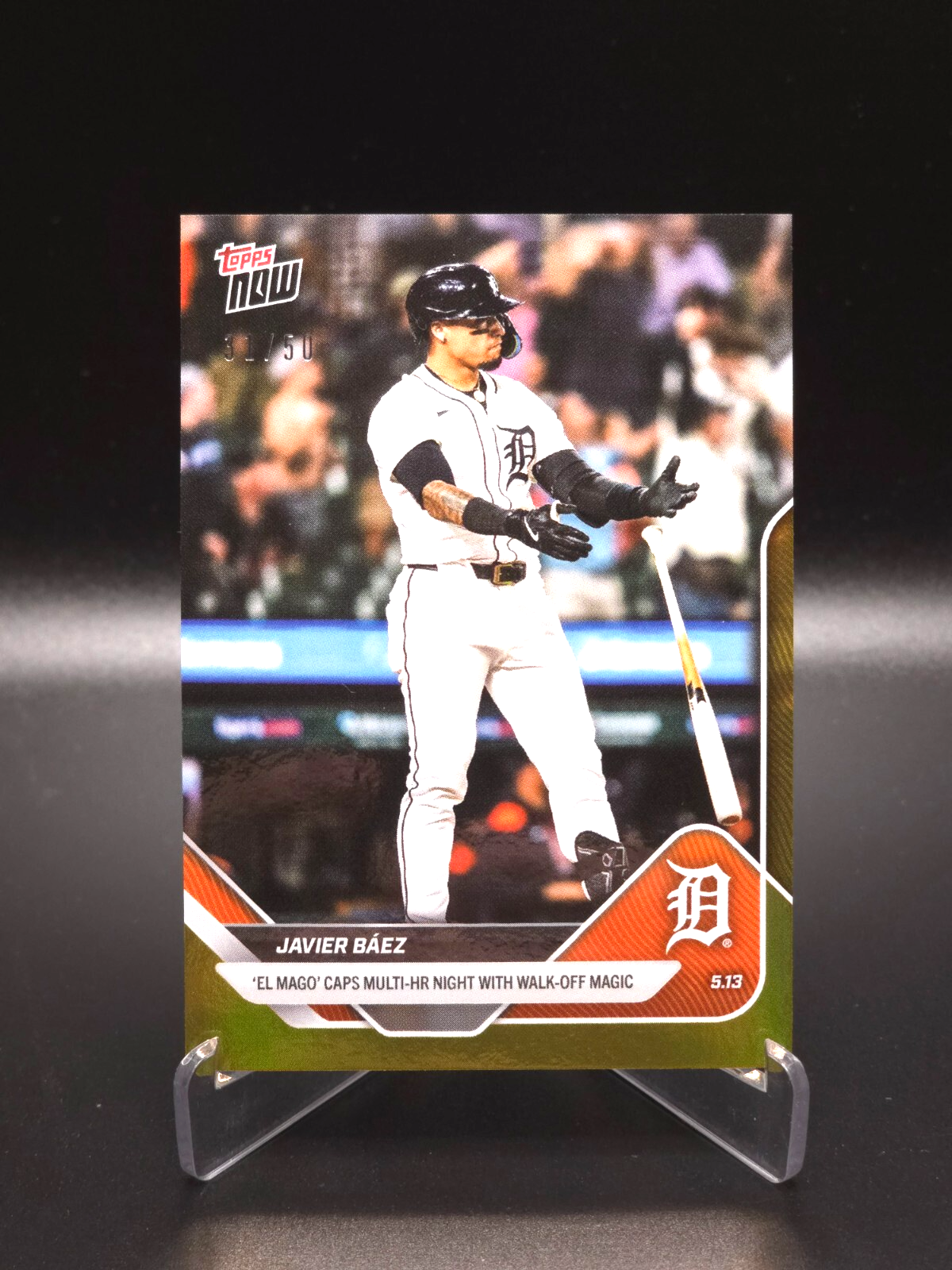 EL MAGO WALK-OFF! Javier Baez 2025 Topps Now Detroit Tigers 171 Gold Foil #31/50