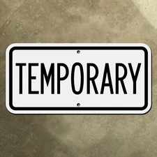 TEMPORARY highway road sign route marker auxiliary supplemental 1948 banner