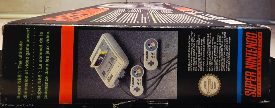 CONSOLE SUPER NINTENDO NES PACK MARIO WORLD BOITE COMPLETE PHOTOS A VENIR - Photo 4/4
