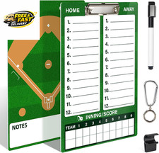 Double-Sided Dry Erase Clipboard for Coaches, Baseball, Softball Lineup Board