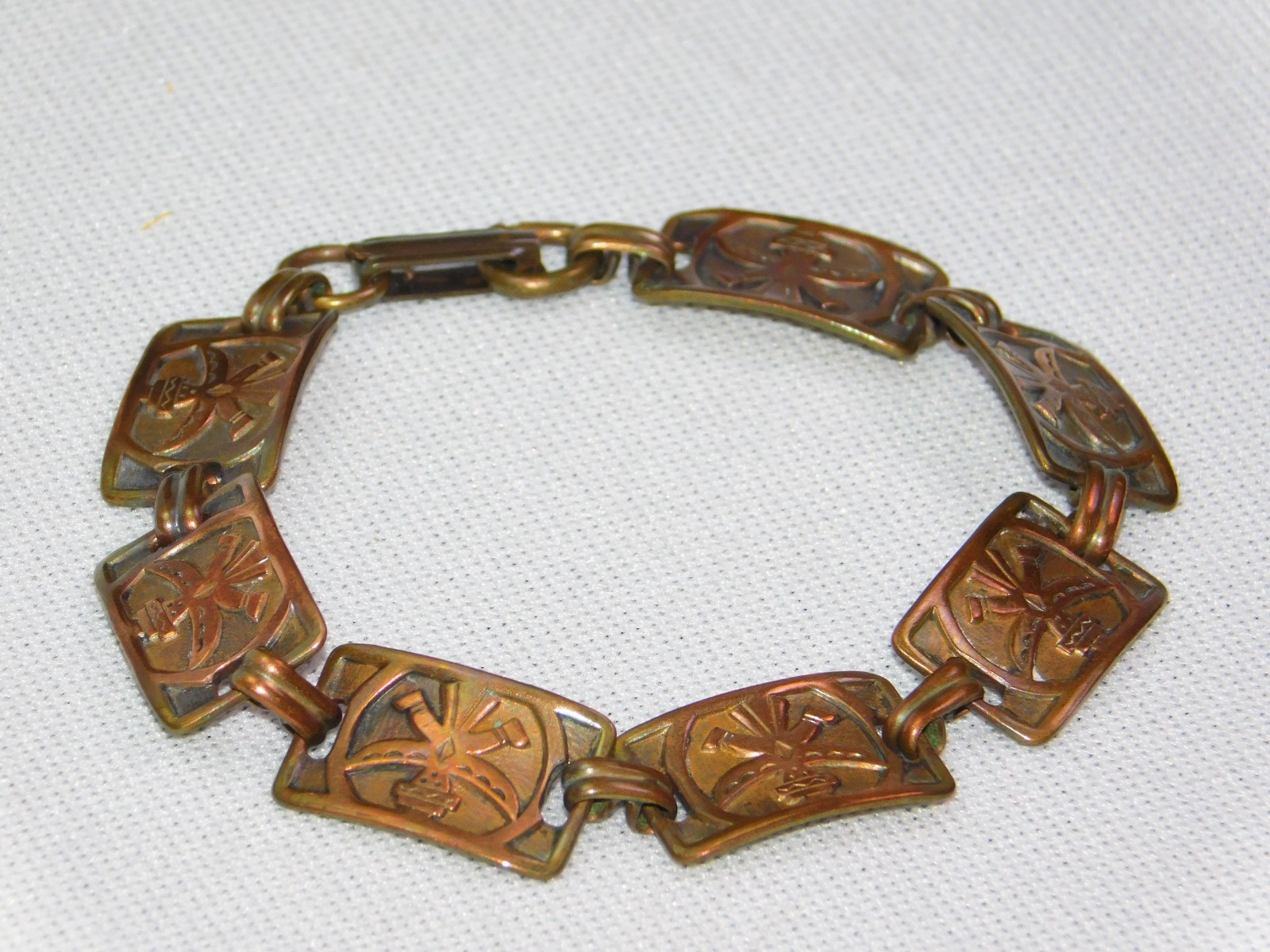 Vintage Solid Copper Thunderbird Link Native Amer… - image 2