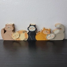 Small Wooden Cat Shelf Decor