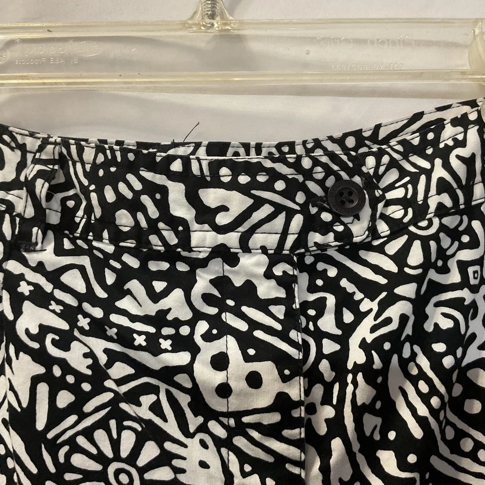 Women's Relativity Black & White 100% Cotton Shorts 12 - Image 2 of 4