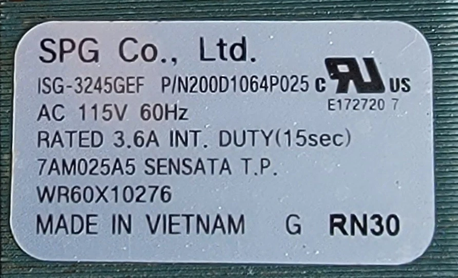 Motor y pieza de solenoide genuino para refrigerador GE #203C3246G001 200D1064P025 Foto 4 de 4