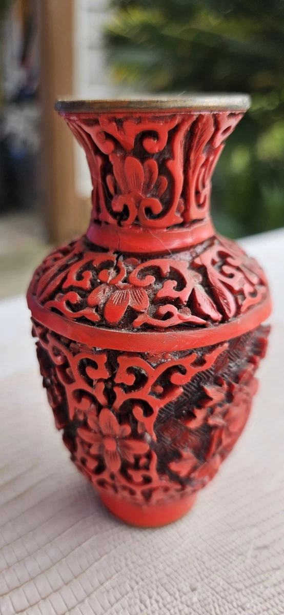 木制红色中国古董花瓶| eBay