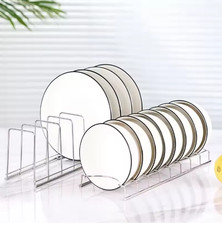 1/2x Plates Storage Rack Organiser for Kitchen Cupboard Bowls Drainer Holder