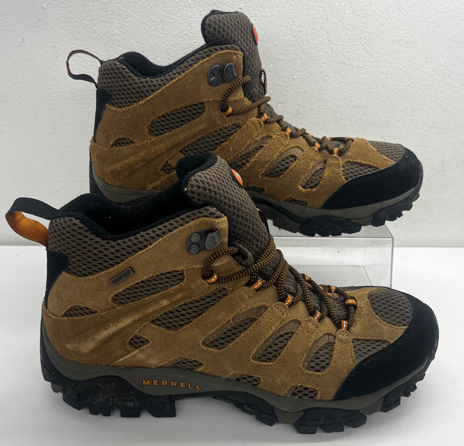 Scarpe da trekking Merrell da uomo taglia 9 5 Moab Mid impermeabili Vibram Earth marrone