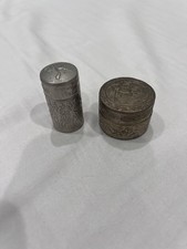 Lot Of 2 Thai Herbal Inhaler Vintage Metal Pocket Inhaler Authentic