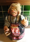 Vtg. 70's Signed Norwegian Folk Art Soft Sculpture Doll