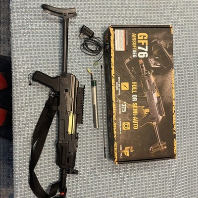 Game Face AK74U Airsoft Full Or Semi-Auto Rifle with Battery & Charger Black
