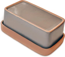 Mora Ceramic Two-in-One Butter Dish with Lid, Covered Butter Crock Container to