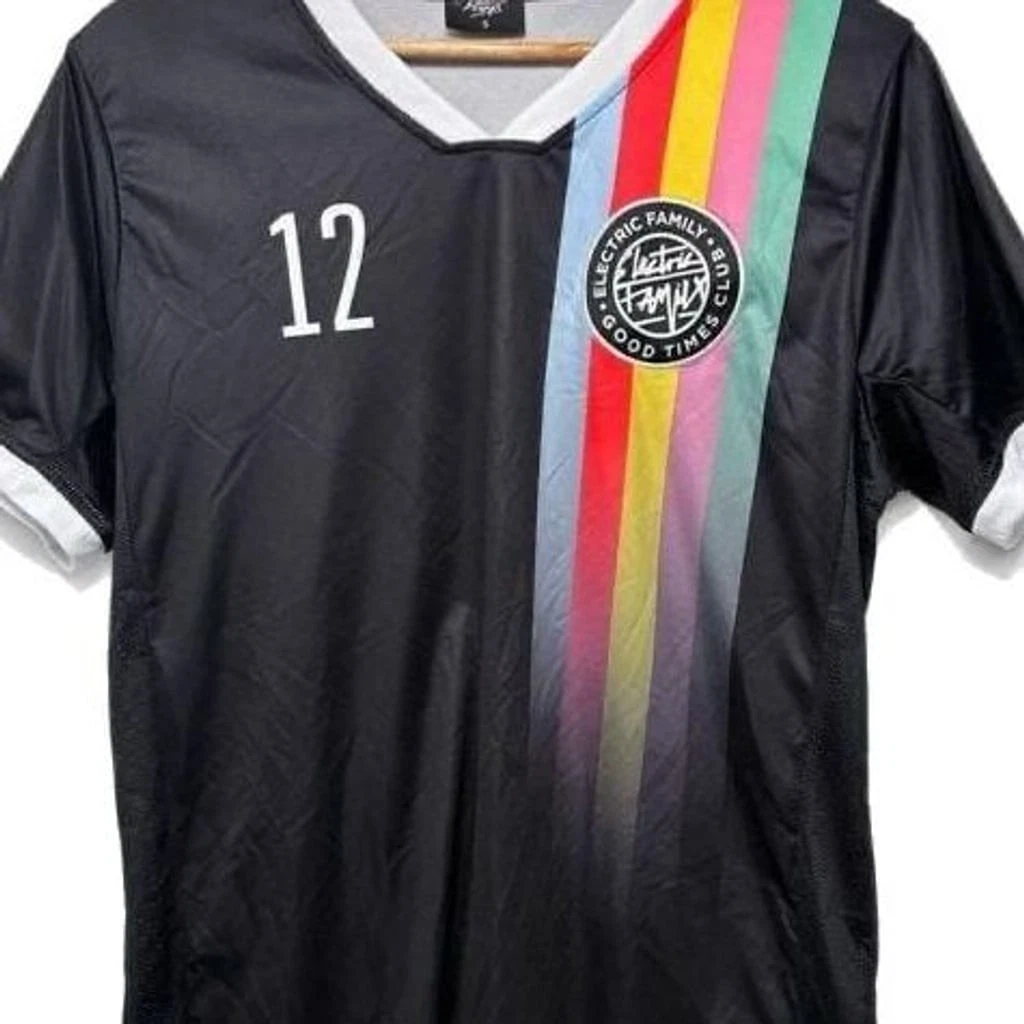 RARE! Electric Family Black Multicolor Stripe Jersey!
Opens in a new window or tab
