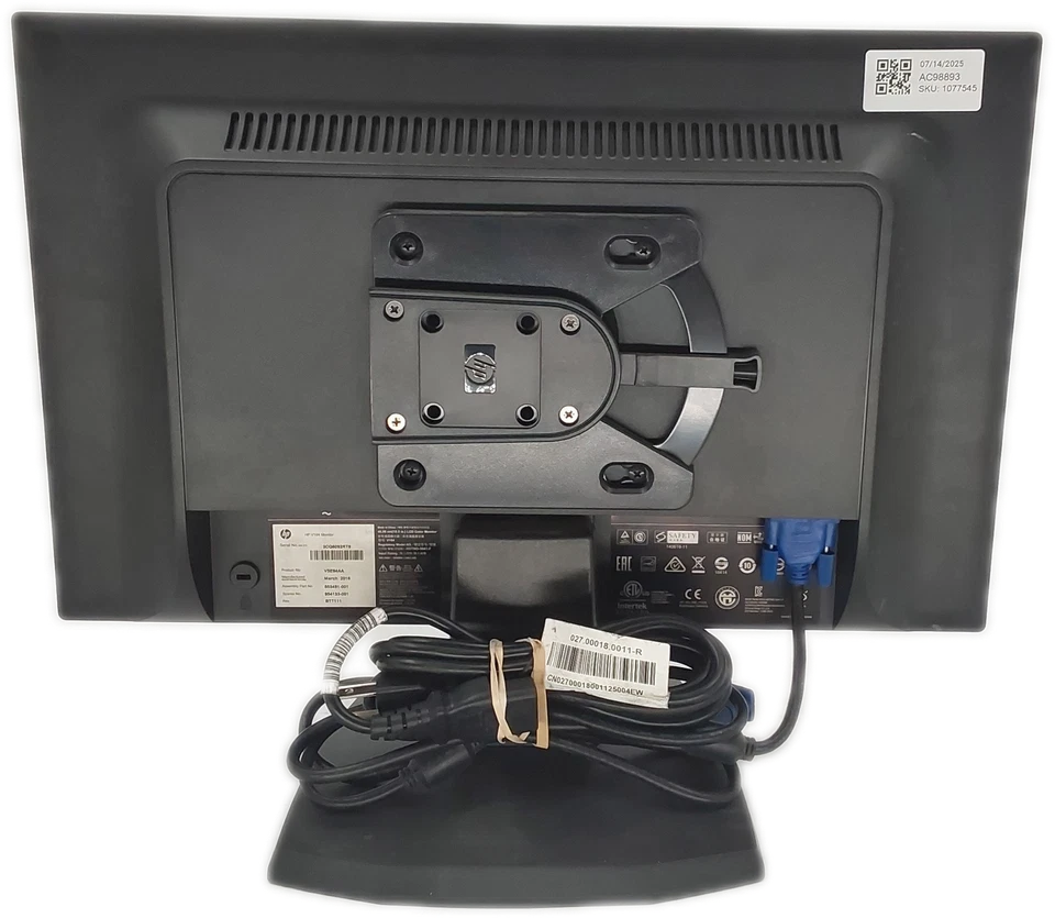 HP V194 18.5" LED Monitor Black VGA DVI - Image 4 of 4