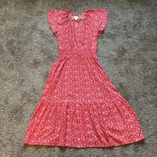 Destination 365 Pet Printed Short-Sleeve Midi Dress Smocking Red XXSP A596752