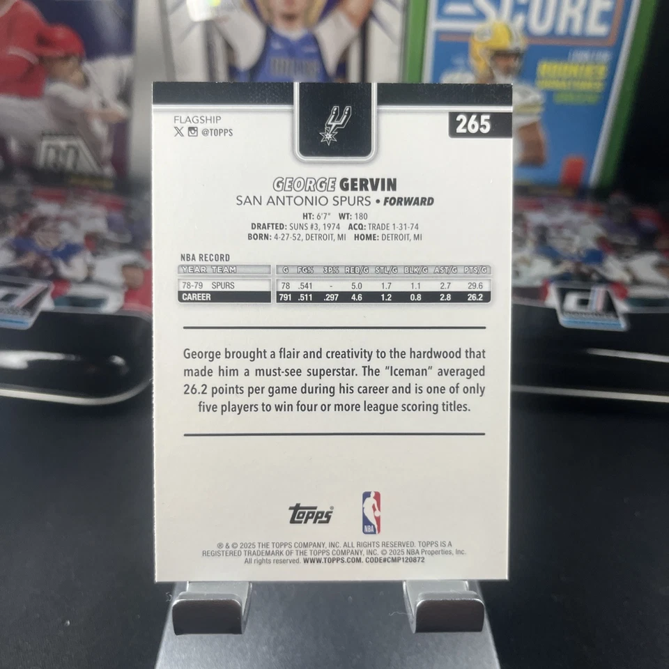 Баскетбольная карточка 2025–26 Topps George Gervin No265 Base Gold /2025 Spurs - Изображение 2 из 2