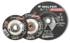 Walter 08B402 Combo Grinding Wheel Packof25 4in Abrasive Wheel, Cutting/Grinding