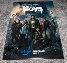 The Boys Signed Cast 12x18 Photo x7 Erin Moriarty, Tomer Capone, Laz Alonso +4
