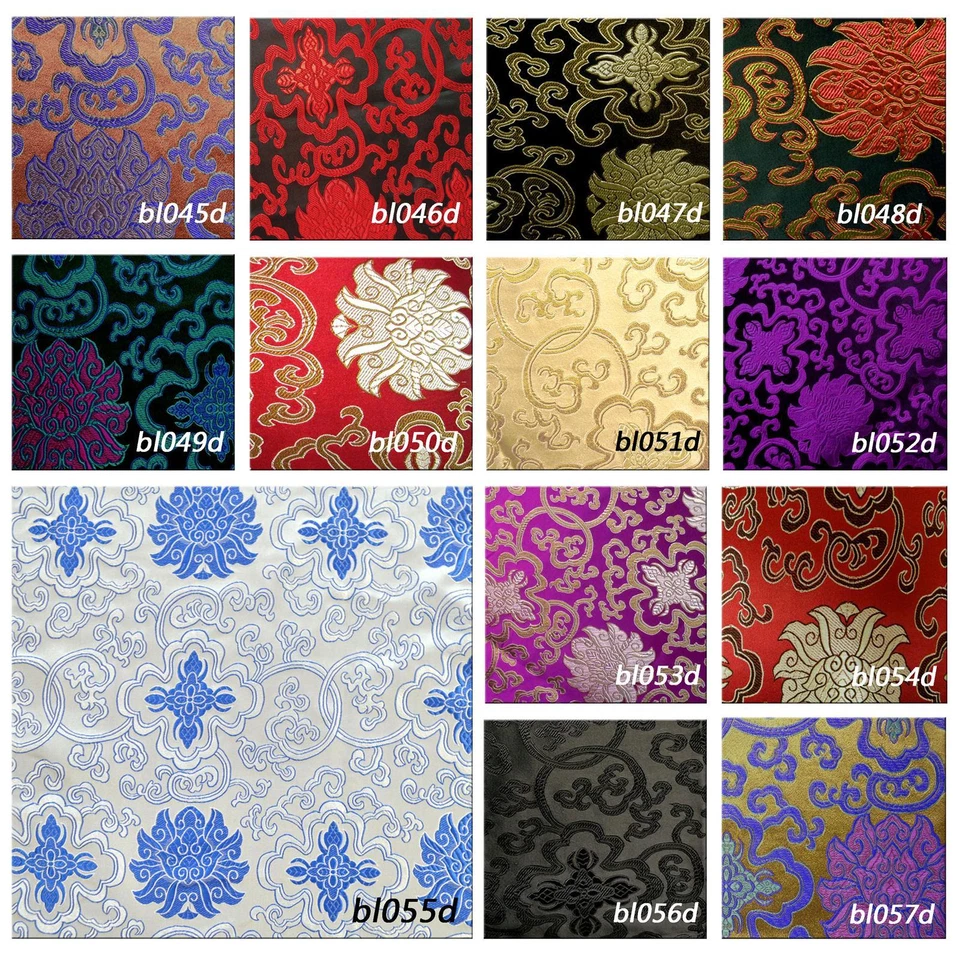 Faux Silk Brocade (Fortune Flower) Jacquard Damask Kimono Fabric Material BL2 - Image 2 of 4