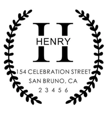 Round Decorative Personalized Monogram Return Address Shiny Custom Embosser